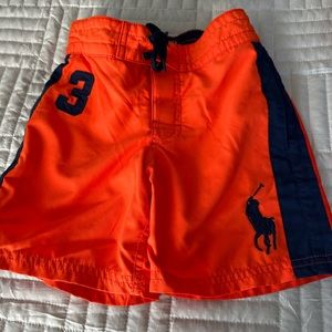 Orange Ralph Lauren swim trunks size 4
